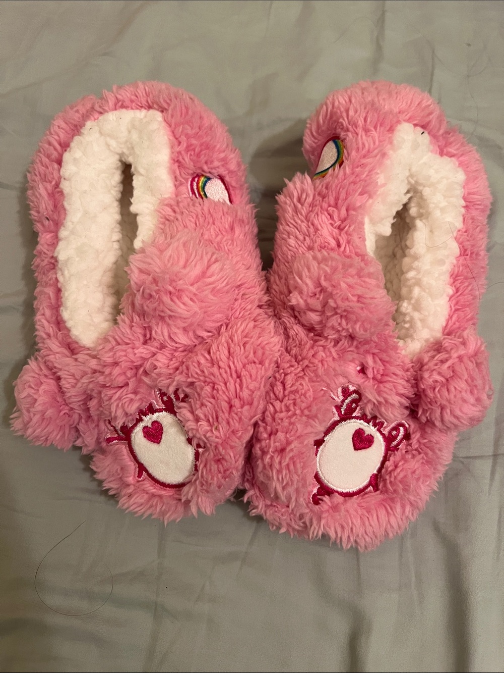 Care Bears Pink Fluffy Plush Slippers S/M | Kawaii Coquett